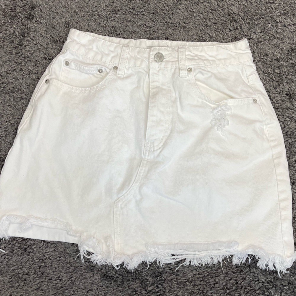 Forever 21 Los Angeles white cotton denim jean mini skirt women’s size S